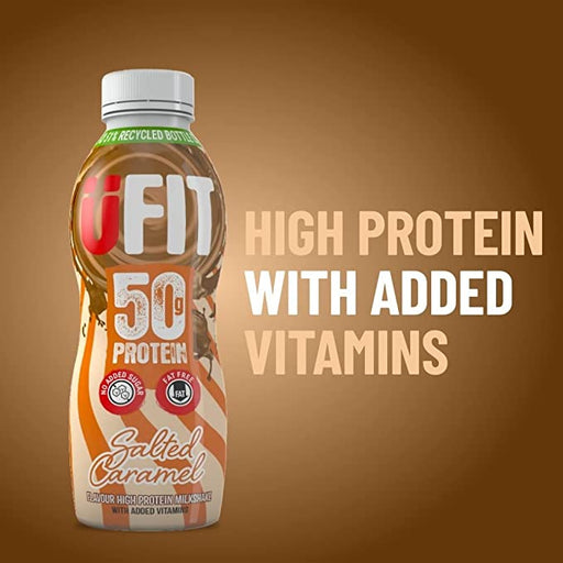 UFIT Protein RTD Salted Caramel 8 x 500ml | High-Quality Sports Nutrition | MySupplementShop.co.uk