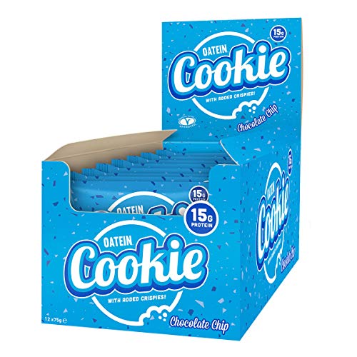 Oatein High Protein Cookie with added crispies (Box of 12 x 75g) (Chocolate Chip) | High-Quality Protein Bars | MySupplementShop.co.uk