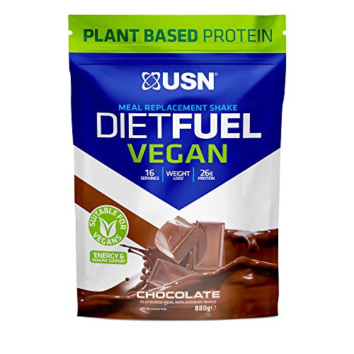 USN Diet Fuel Vegan Chocolate 880g: Dairy Free Vegan Meal Replacement Shake & Vegan Protein Powders | High-Quality Fat Burners | MySupplementShop.co.uk
