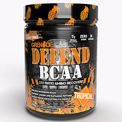 Grenade Defend BCAA Powder Tropical 390 g (7 g BCAA's Per Serving - 30 Servings Per Tub) | High-Quality BCAAs | MySupplementShop.co.uk
