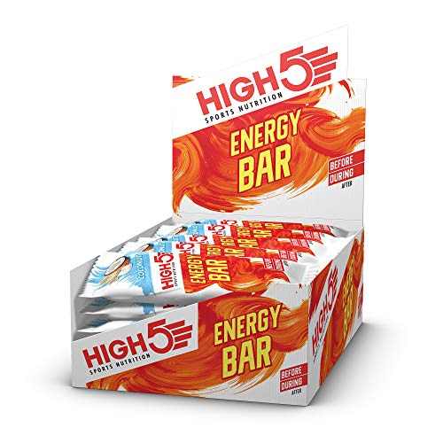 HIGH5 Energy Bar Real Fruits Soft Bar No Artificial Sweeteners (Coconut 25 x 55g) | High-Quality Endurance & Energy | MySupplementShop.co.uk