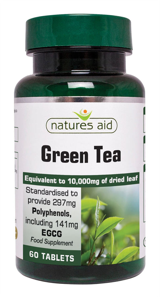 Natures Aid Green Tea 10000mg 60 Tablets | High-Quality Vitamins & Supplements | MySupplementShop.co.uk