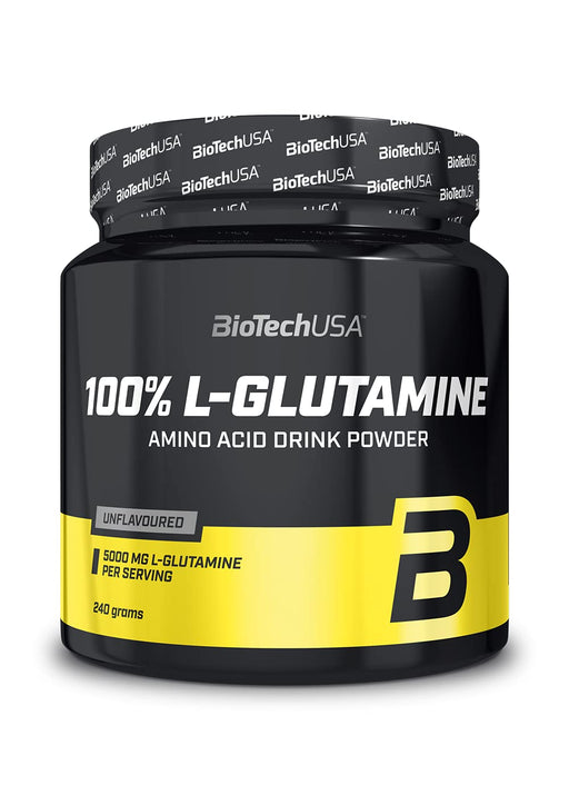 BioTechUSA 100% L-Glutamine, Unflavoured - 240 grams | High-Quality L-Glutamine, Glutamine | MySupplementShop.co.uk