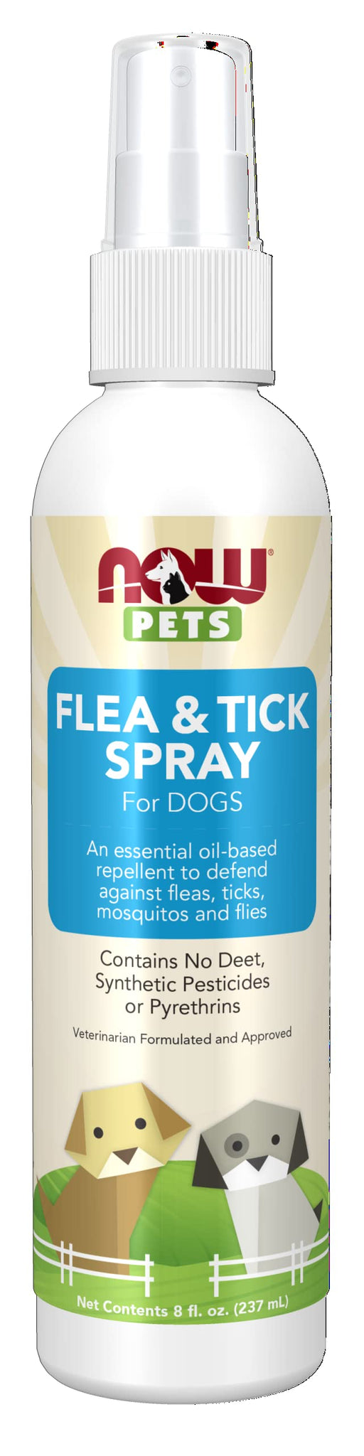 NOW Foods Pets, Flea & Tick Spray for Dogs - 237 ml. | High-Quality Pet supplements | MySupplementShop.co.uk