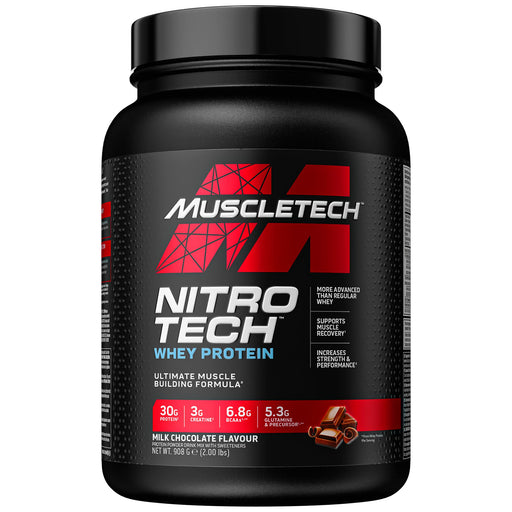 MuscleTech Nitro-Tech, Milk Chocolate - 908 grams | High-Quality Protein | MySupplementShop.co.uk