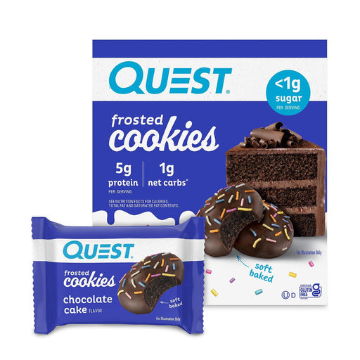 Quest Nutrition Frosted Cookies 8x25g Chocolate Cake | High-Quality Chocolate | MySupplementShop.co.uk
