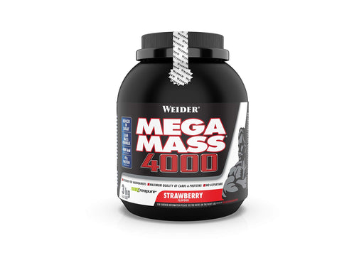 Weider Mega Mass 4000, Strawberry - 3000 grams | High-Quality Weight Gainers & Carbs | MySupplementShop.co.uk