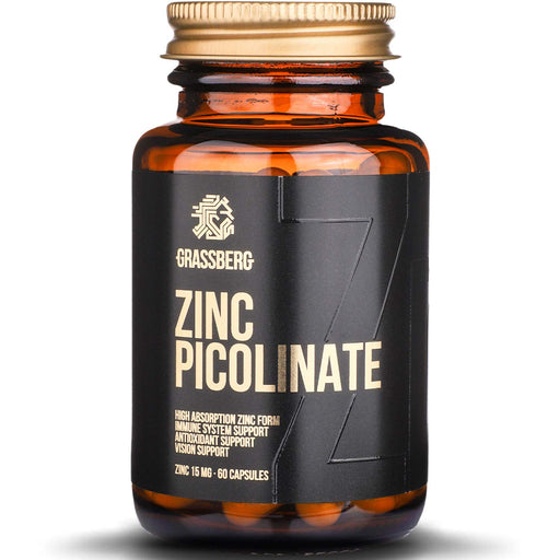 Grassberg Zinc Picolinate, 15mg - 60 caps | High-Quality Zinc | MySupplementShop.co.uk