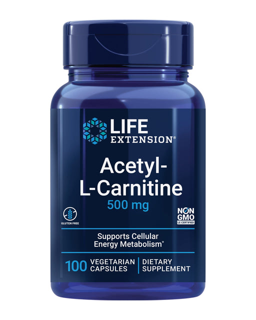 Life Extension Acetyl-L-Carnitine, 500mg - 100 vcaps | High-Quality Acetyl-L-Carnitine | MySupplementShop.co.uk