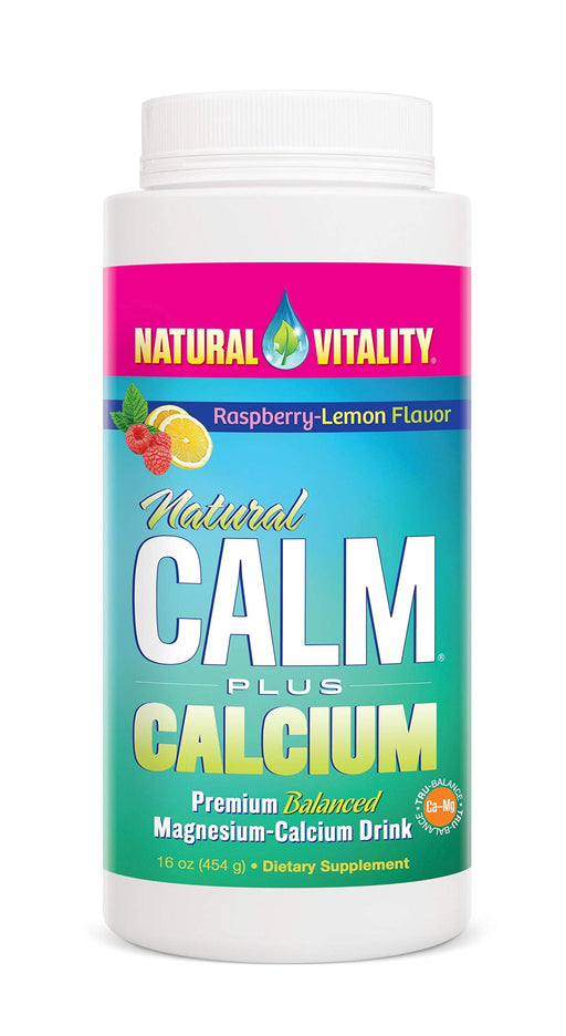 Natural Calm Plus Calcium, Raspberry Lemon - 454g | High-Quality Combination Multivitamins & Minerals | MySupplementShop.co.uk