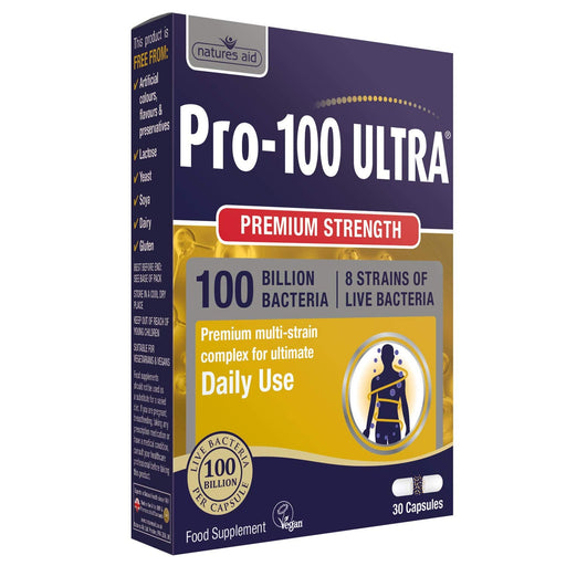 Natures Aid Pro-100 Ultra 8 Strain Complex 30 Caps | High-Quality Vitamins & Supplements | MySupplementShop.co.uk