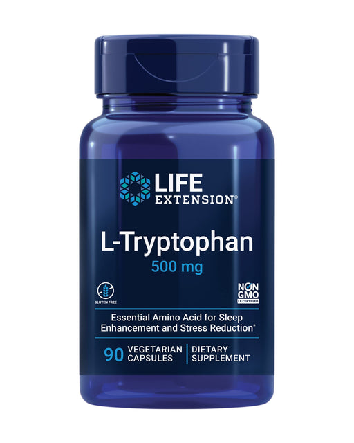 Life Extension L-Tryptophan, 500mg - 90 vcaps | High-Quality Amino Acids and BCAAs | MySupplementShop.co.uk