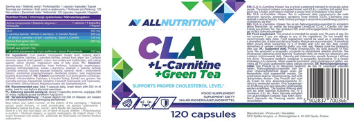 Allnutrition CLA + L-Carnitine + Green Tea - 120 caps | High-Quality CLA | MySupplementShop.co.uk