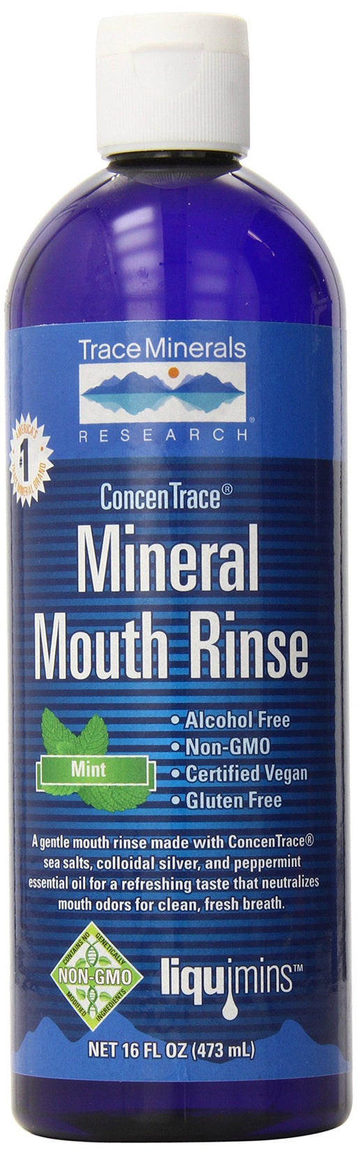 Trace Minerals ConcenTrace Mineral Mouth Rinse, Mint - 473 ml. | High-Quality Mouthwashes | MySupplementShop.co.uk