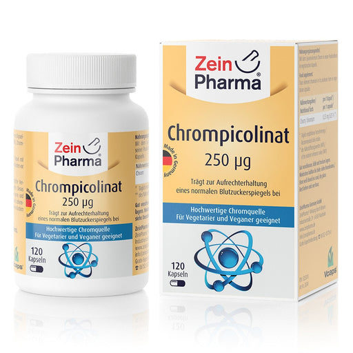 Zein Pharma Chromium Picolinate, 250mcg - 120 caps | High-Quality Chromium | MySupplementShop.co.uk