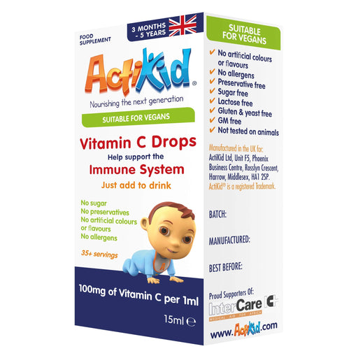 ActiKid Vitamin C Drops, Unflavoured - 15 ml. | High-Quality Vitamin C | MySupplementShop.co.uk
