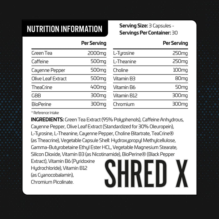Applied Nutrition Shred X ABE All Black Everything 90 Capsules | High-Quality Slimming and Weight Management | MySupplementShop.co.uk