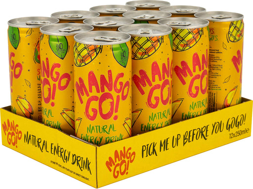 Mangogo Energy Drink 12x250ml Mango | High-Quality Energy Drinks | MySupplementShop.co.uk