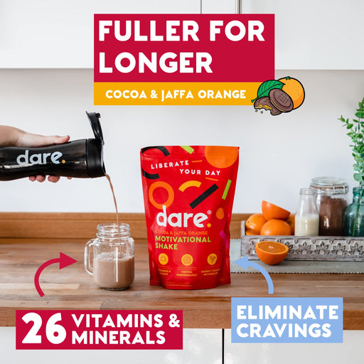 dare. Motivational Shake 750g Cocoa & Jaffa Orange | High-Quality Diet Shakes | MySupplementShop.co.uk