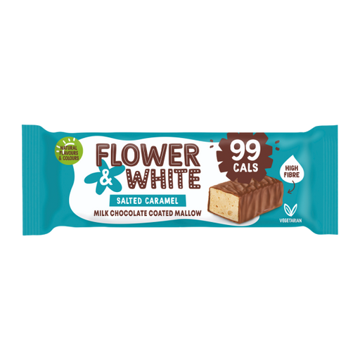 Flower & White Chocolate Covered Mallow 15x35g Salted Caramel | High-Quality Candy & Chocolate | MySupplementShop.co.uk