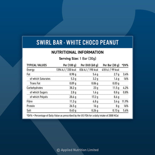 Applied Nutrition Swirl Bar 12 x 60g | High-Quality Protein Bars | MySupplementShop.co.uk