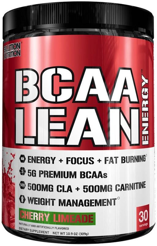 EVLution Nutrition BCAA Lean Energy, Cherry Limeade - 309 grams | High-Quality Amino Acids and BCAAs | MySupplementShop.co.uk