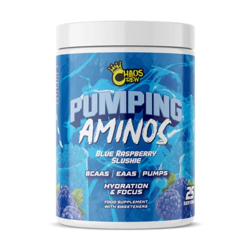 Chaos Crew Pumping Aminos 2.0 Blue Raspberry Slushie 325g | High-Quality Health & Beauty > Health Care > Fitness & Nutrition > Vitamins & Supplements | MySupplementShop.co.uk