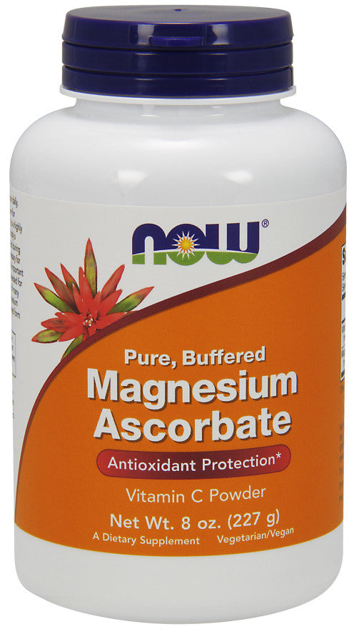 NOW Foods Magnesium Ascorbate, Pure Buffered Powder - 227g | High-Quality Single Minerals | MySupplementShop.co.uk