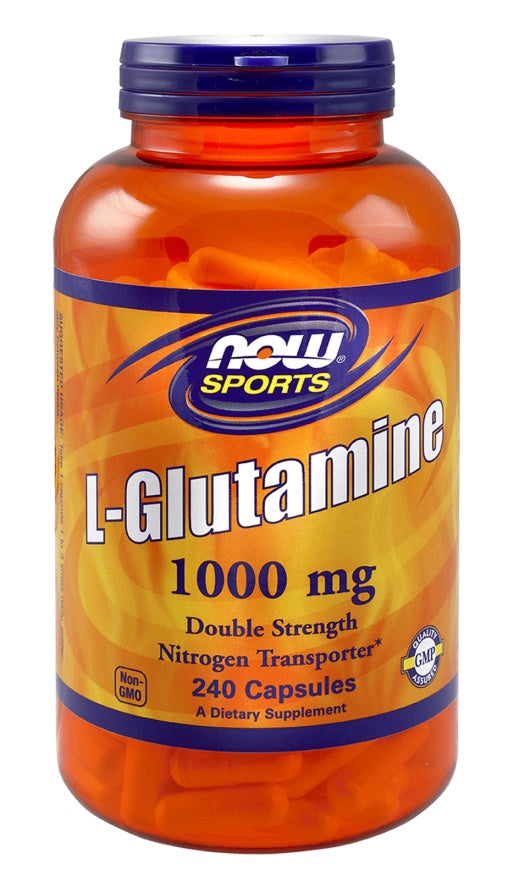 NOW Foods L-Glutamine, 1000mg - 240 vcaps | High-Quality L-Glutamine, Glutamine | MySupplementShop.co.uk