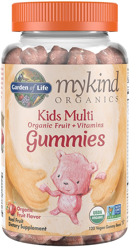 Garden of Life Mykind Organics Kids Multi Gummies, Organic Fruit Flavor - 120 vegan gummy bears | High-Quality Vitamins & Minerals | MySupplementShop.co.uk