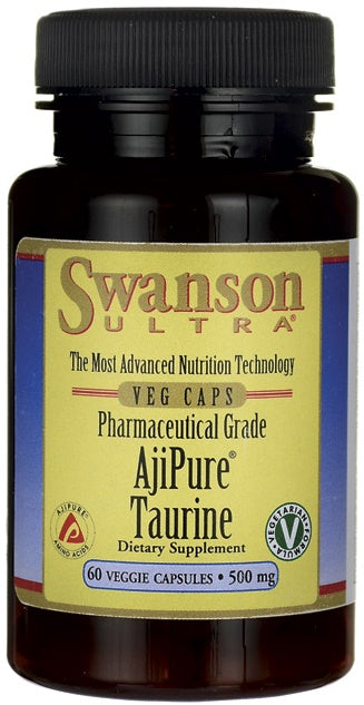Swanson AjiPure Taurine, 500mg - 60 vcaps | High-Quality Amino Acids and BCAAs | MySupplementShop.co.uk
