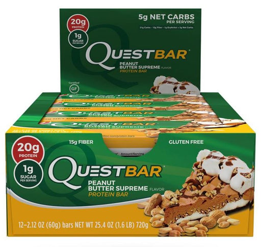 Quest Bar, Peanut Butter Supreme - 12 bars | High-Quality Nutrition Bars | MySupplementShop.co.uk