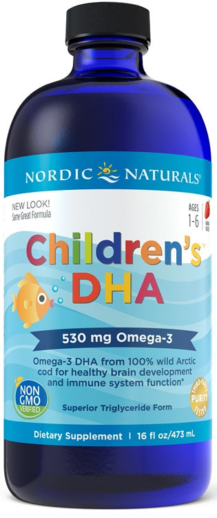 Nordic Naturals Children's DHA, 530mg Strawberry - 473 ml. | High-Quality Omega-3 | MySupplementShop.co.uk