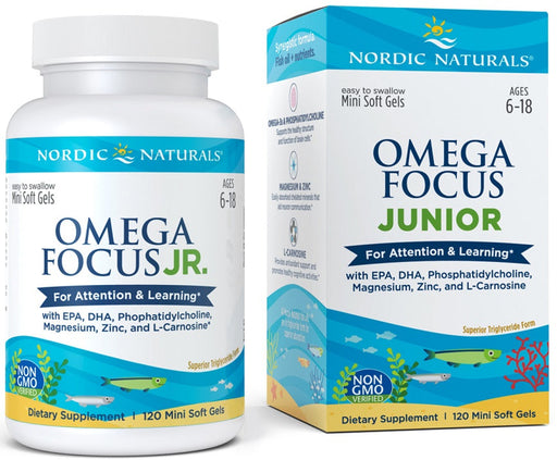 Nordic Naturals Omega Focus Junior - 120 softgels | High-Quality Health and Wellbeing | MySupplementShop.co.uk