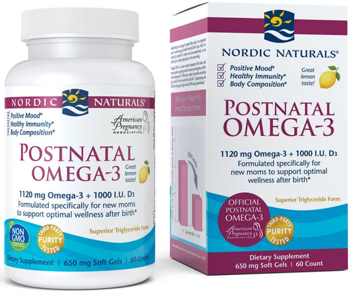Nordic Naturals Postnatal Omega-3, 1120mg Lemon - 60 softgels | High-Quality Supplements for Women | MySupplementShop.co.uk