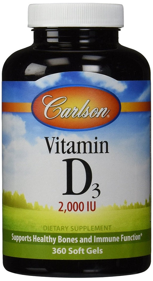 Carlson Labs Vitamin D3, 2000 IU - 360 softgels | High-Quality Vitamins & Minerals | MySupplementShop.co.uk
