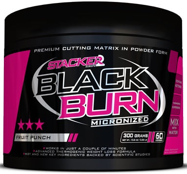 Stacker2 Europe Black Burn Micronized, Fruit Punch - 300 grams | High-Quality Slimming and Weight Management | MySupplementShop.co.uk