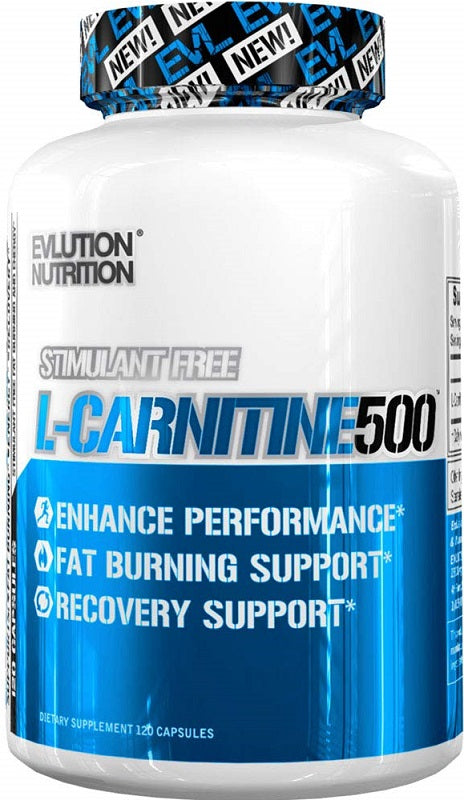 EVLution Nutrition L-Carnitine 500 - 120 caps | High-Quality Amino Acids and BCAAs | MySupplementShop.co.uk