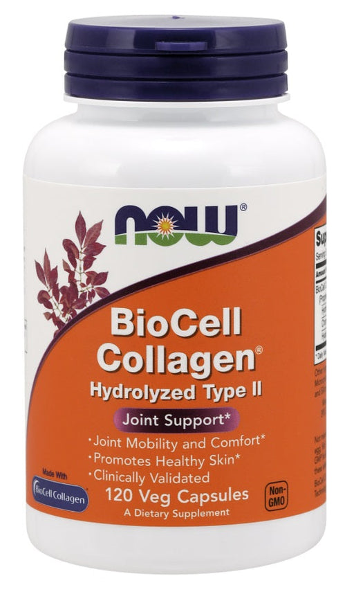 NOW Foods BioCell Collagen Hydrolyzed Type II - 120 vcaps | High-Quality Joint Support | MySupplementShop.co.uk