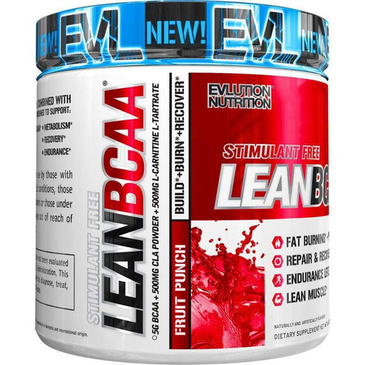 EVLution Nutrition Lean BCAA - Stimulant Free, Fruit Punch - 237 grams | High-Quality Amino Acids and BCAAs | MySupplementShop.co.uk