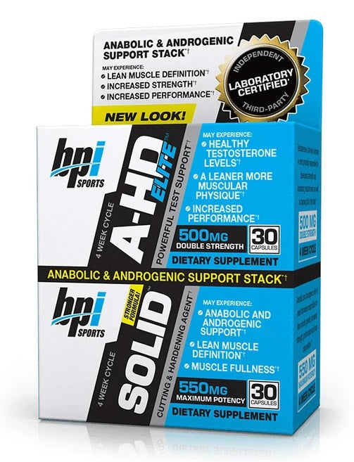 BPI Sports A-HD Elite (+ Solid) - 30+30 caps | High-Quality Natural Testosterone Support | MySupplementShop.co.uk