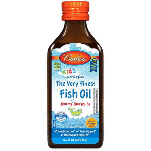 Carlson Labs Kid's The Very Finest Fish Oil, 800mg Natural Orange - 200 ml. | High-Quality Essential Fatty Acids | MySupplementShop.co.uk