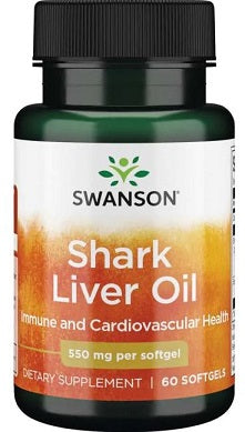 Swanson Shark Liver Oil, 550mg - 60 softgels | High-Quality Omegas, EFAs, CLA, Oils | MySupplementShop.co.uk