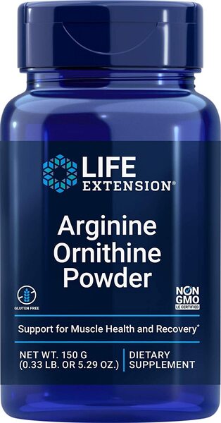Life Extension Arginine Ornithine Powder - 150g | High-Quality Amino Acids and BCAAs | MySupplementShop.co.uk