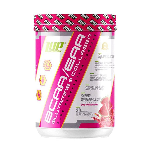 1Up Nutrition Her BCAA/EAA Glutamine & Collagen Plus Hydration Complex, Candy Watermelon - 465 grams | High-Quality Amino Acids and BCAAs | MySupplementShop.co.uk
