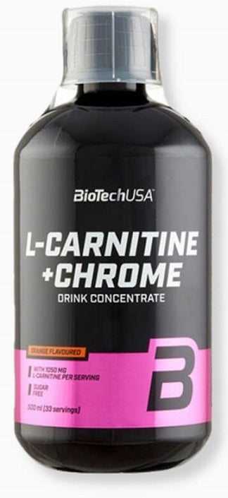 BioTechUSA L-Carnitine + Chrome, Orange - 500 ml. | High-Quality Carnitine | MySupplementShop.co.uk