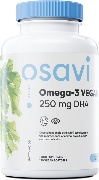Osavi Omega-3 Vegan, 250mg DHA - 120 vegan softgels | High-Quality Omega-3 | MySupplementShop.co.uk