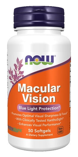 NOW Foods Macular Vision - 50 softgels | High-Quality Lutein | MySupplementShop.co.uk