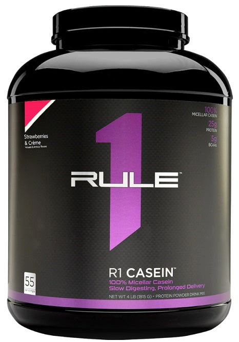 Rule One R1 Casein, Strawberries & Creme - 1815 grams | High-Quality Protein | MySupplementShop.co.uk