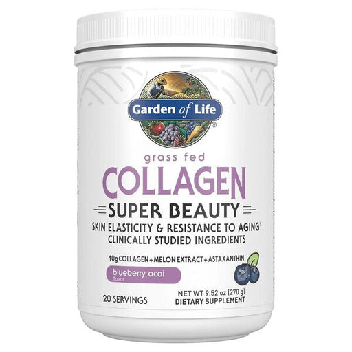 Garden of Life Grass Fed Collagen Super Beauty, Blueberry Acai - 270g | High-Quality Hair and Nails | MySupplementShop.co.uk